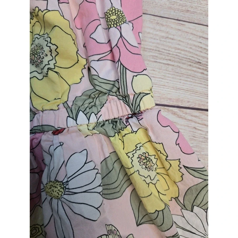 GYMBOREE Girl's Floral Print Dress Butterflies Mushrooms Daisy Size 7 Flutter